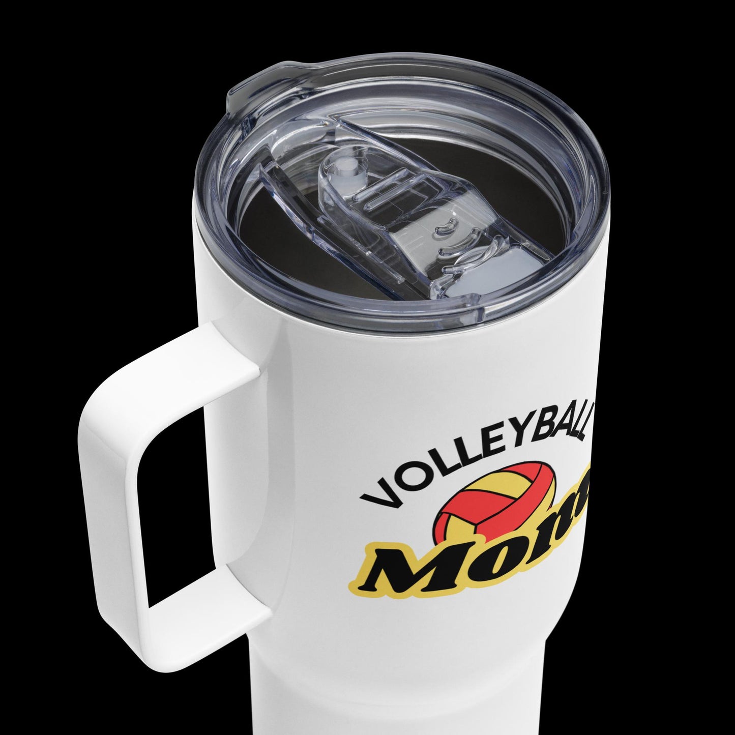 Volleyball Mom Travel Mug - Red and Yellow