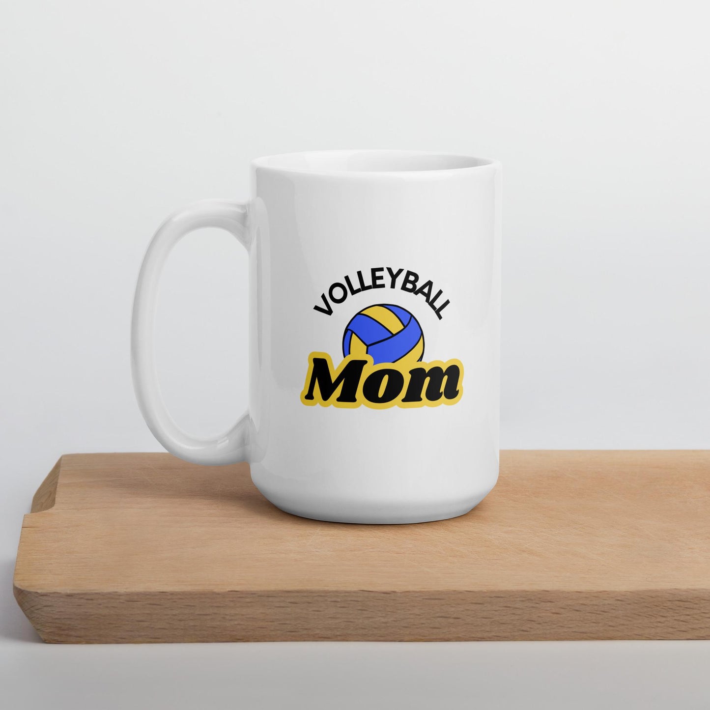 Volleyball Mom Coffee Mug - Blue and Yellow