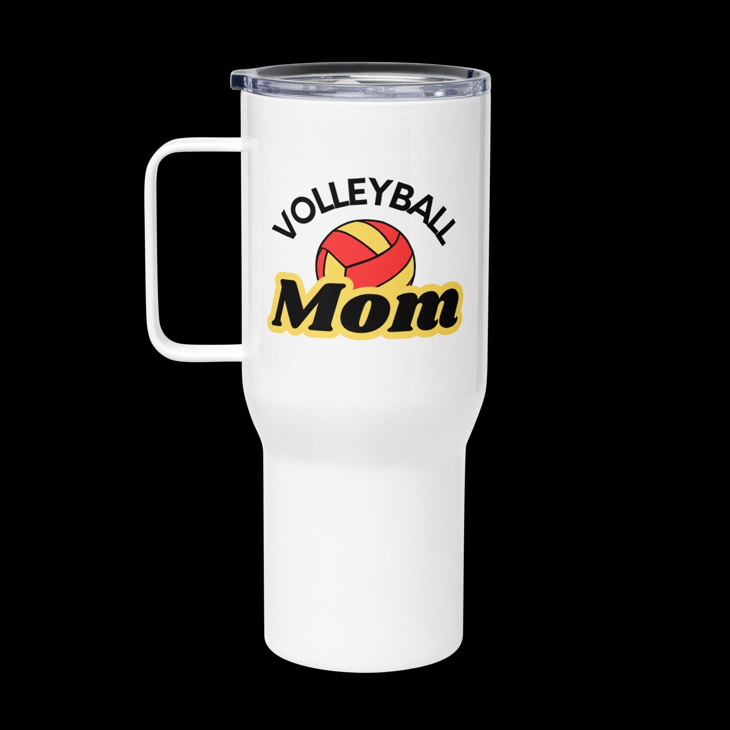 Volleyball Mom Travel Mug - Red and Yellow