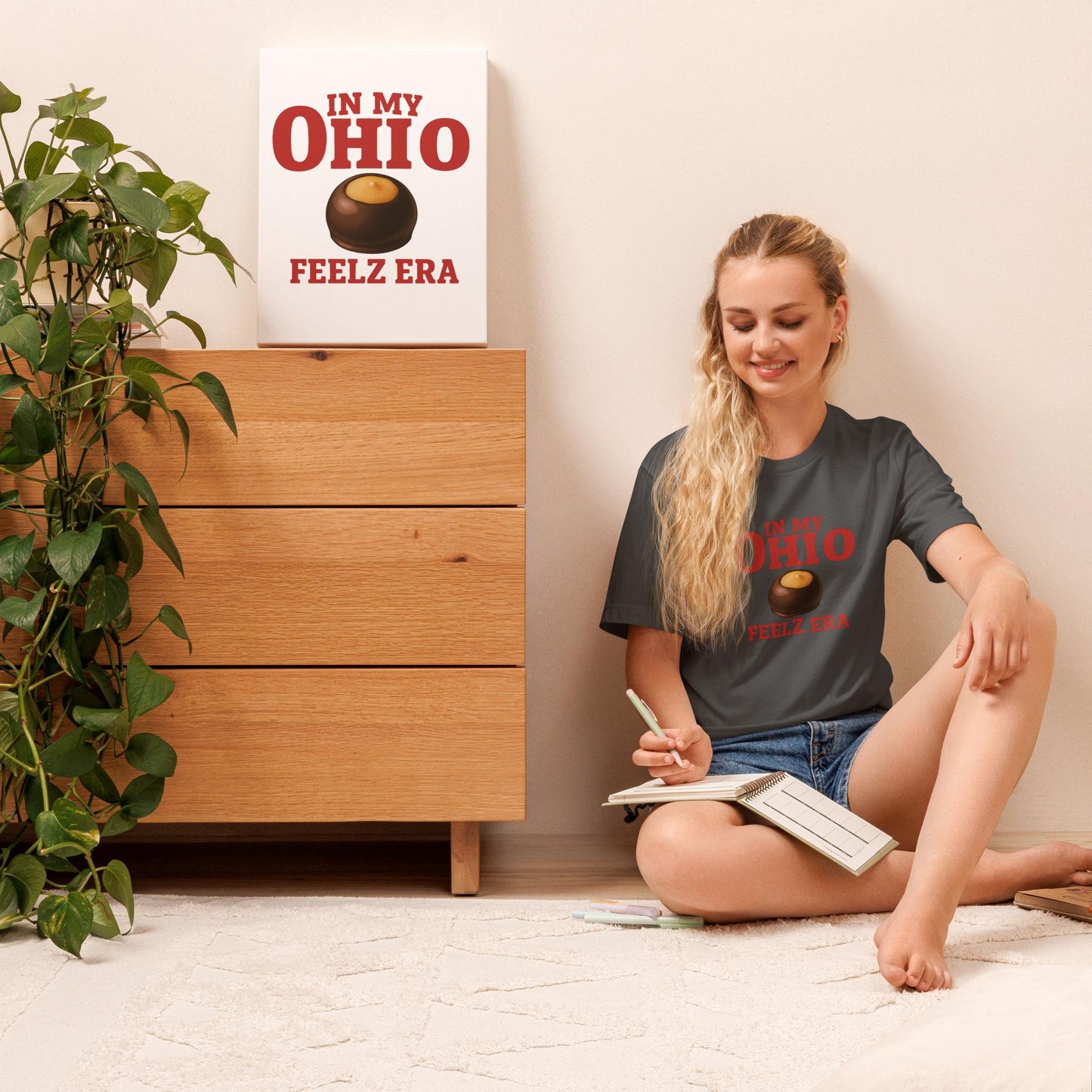 In My Ohio Feelz Buckeye Unisex Bella 3001 Gift, Souvenir, Birthday, Christmas, or just because