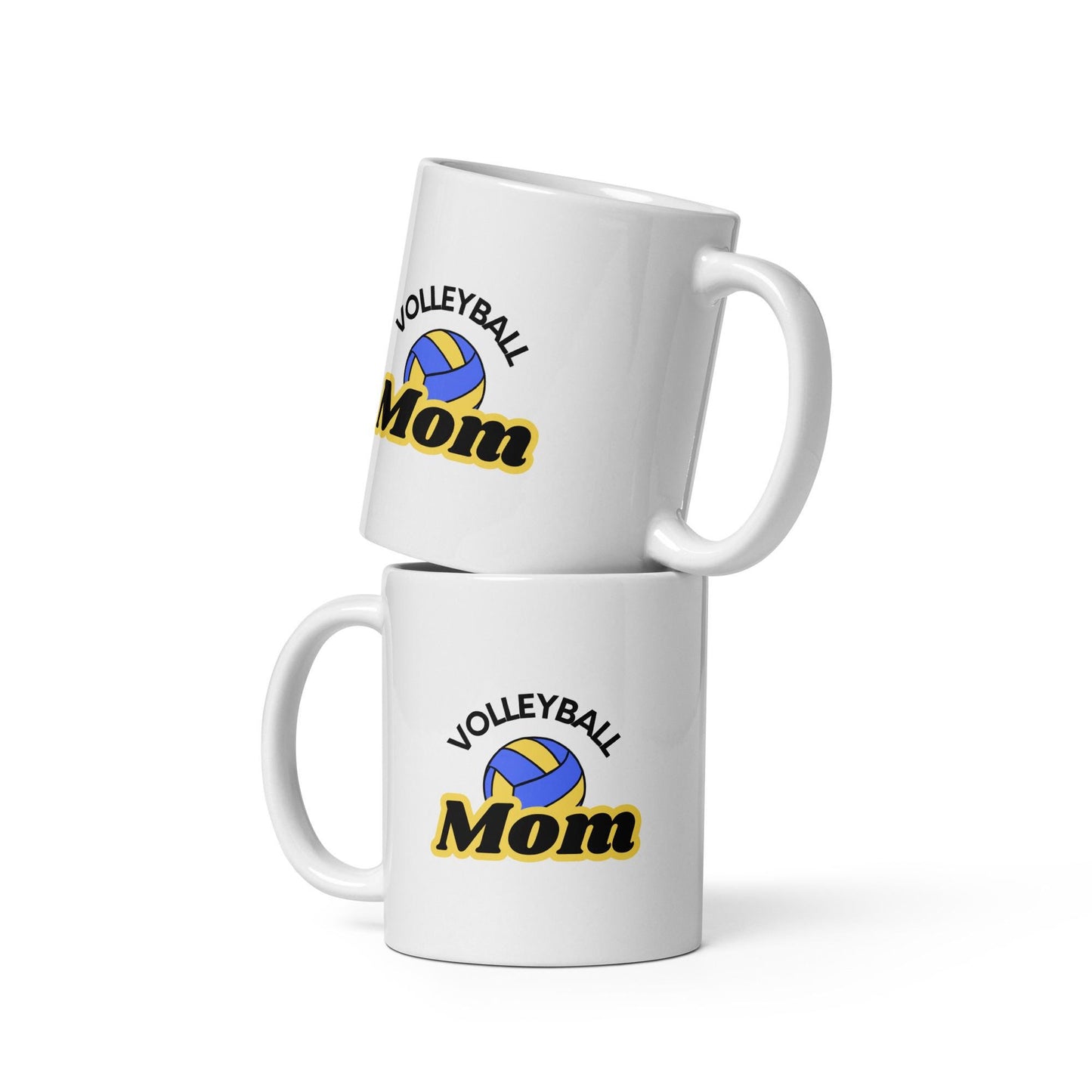 Volleyball Mom Coffee Mug - Blue and Yellow