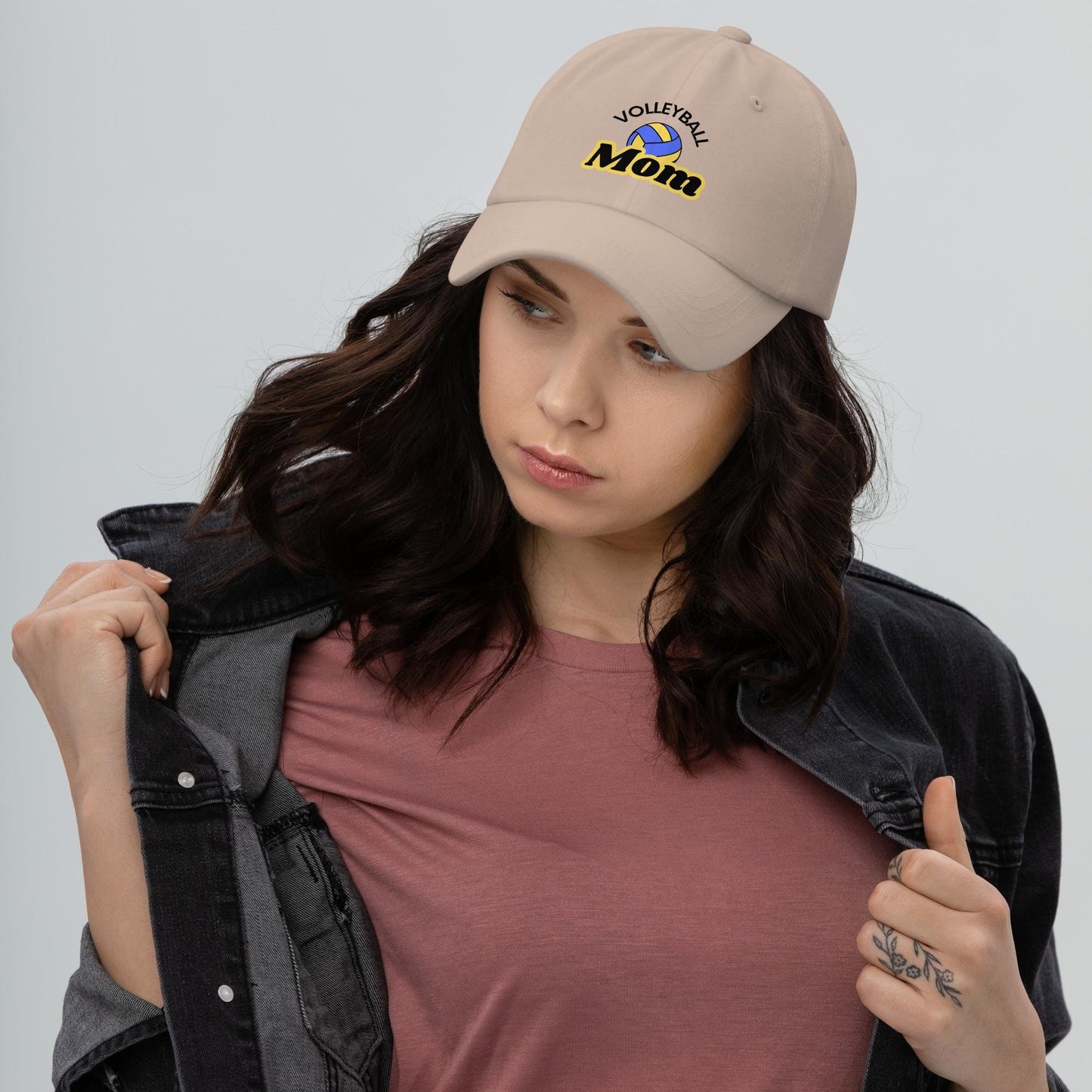 Comfortable Volleyball Mom Hat - Blue and Yellow