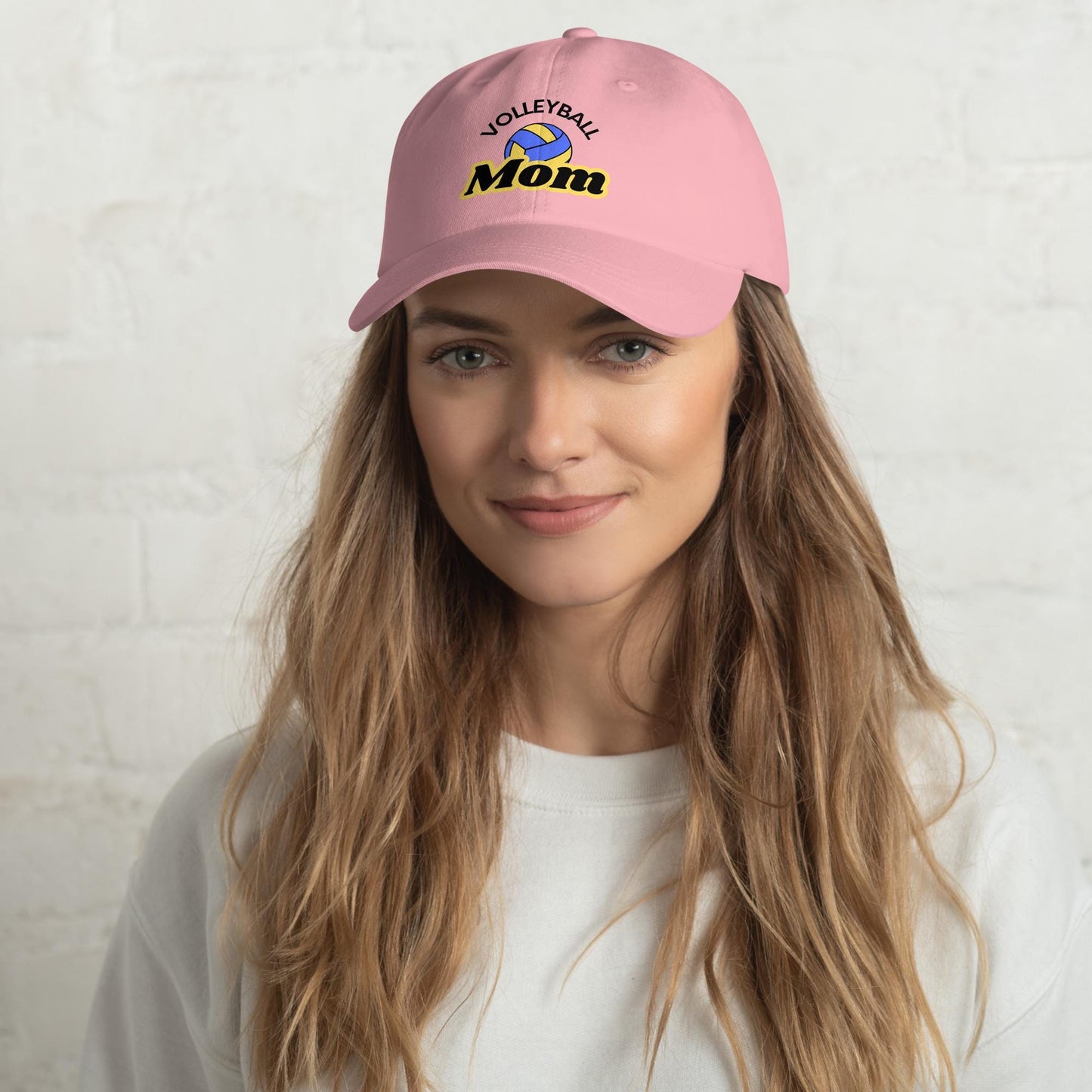 Comfortable Volleyball Mom Hat - Blue and Yellow