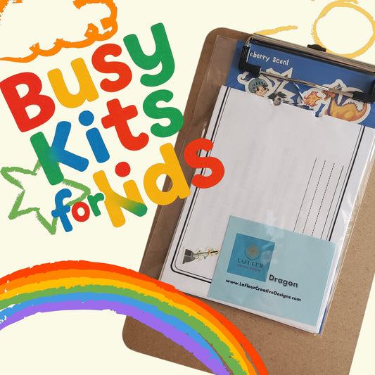 Busy Kits for Kids - Dragon Storybook - Blueberry Scratch and Sniff - Clipboard