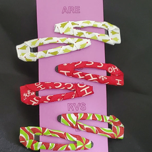 Hair BuddEZ, Hair Clip, Christmas, Holiday, Red and Green, Tree - Set of 3