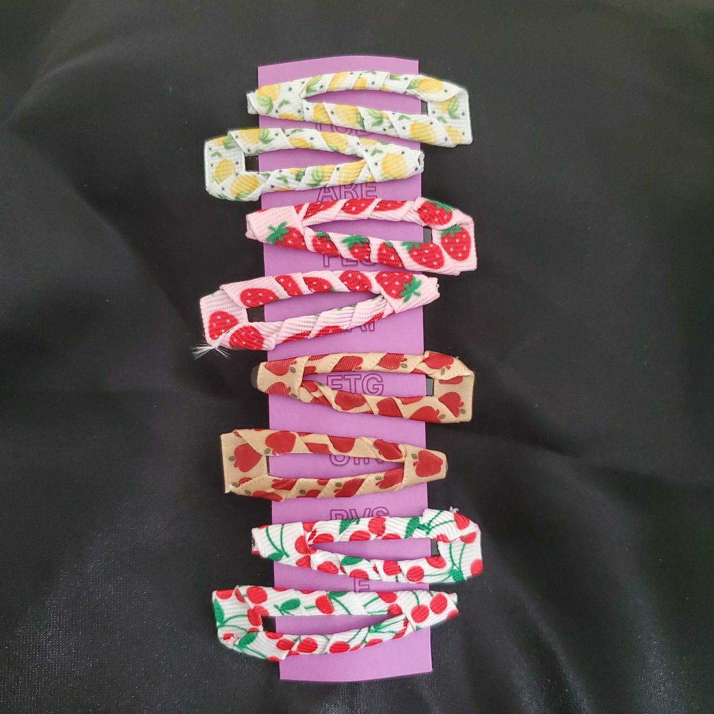 Hair BuddEZ, Hair Clip, Fruit, Lemon, Strawberry, Apple, Cherry - Set of 4