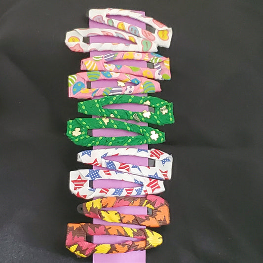 Hair BuddEZ, Hair Clip, Holiday, Easter, Valentine's, St. Patrick's day, Patriotic, and Fall - Set of 5