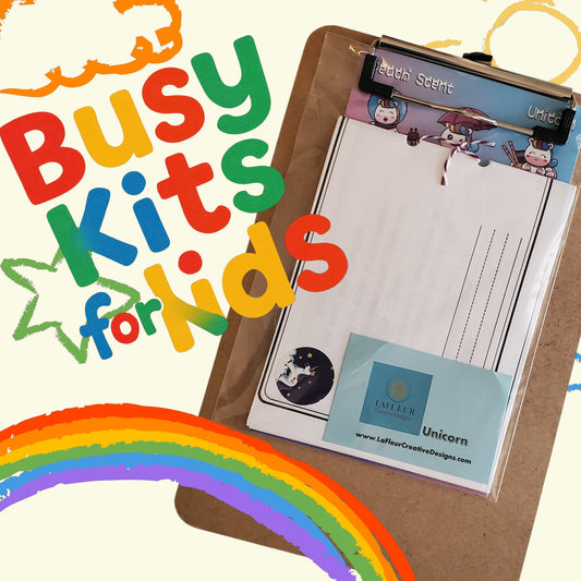 Busy Kits for Kids - Unicorn  Storybook - Peach  Scratch and Sniff - Clipboard