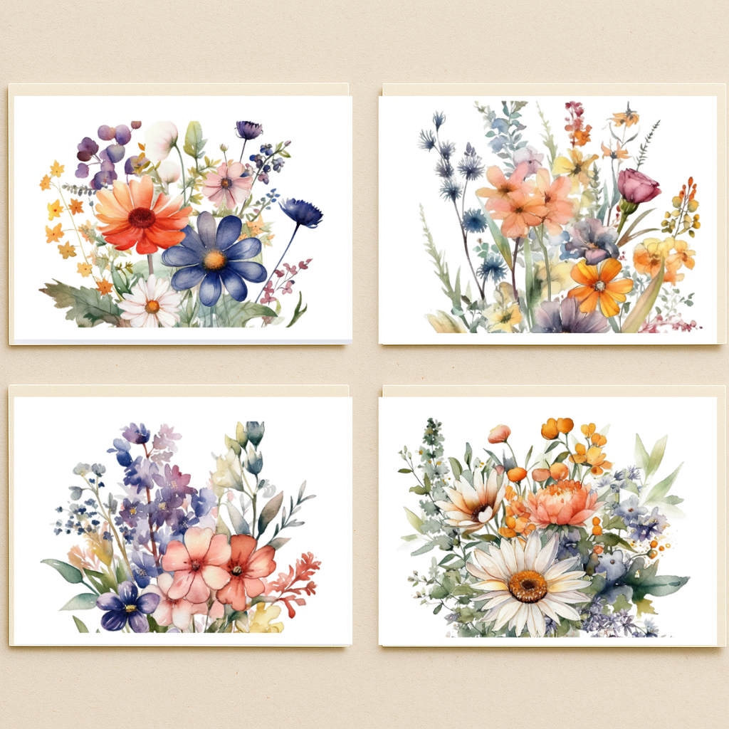 NOTECARD - 4 pack - Wildflower