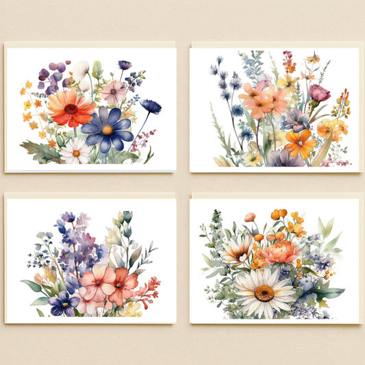 NOTECARD - 4 pack - Wildflower