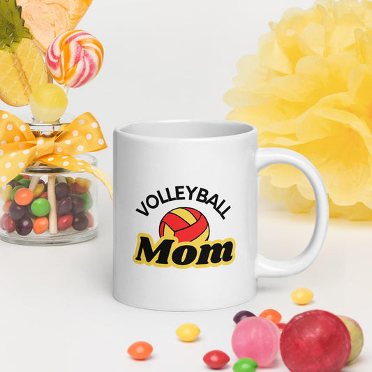 Volleyball Mug - Red and Yellow Perfect gift for sports moms on the go, a gift to say thank you, or just because
